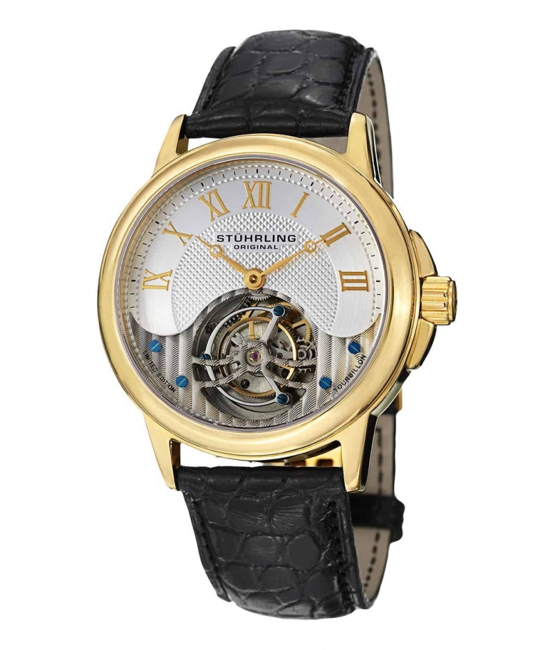 Tourbillon Stuhrling Aureate 541 Hand-wind 42mm Hombre Plateadas Plateadas | 0197VJUHD