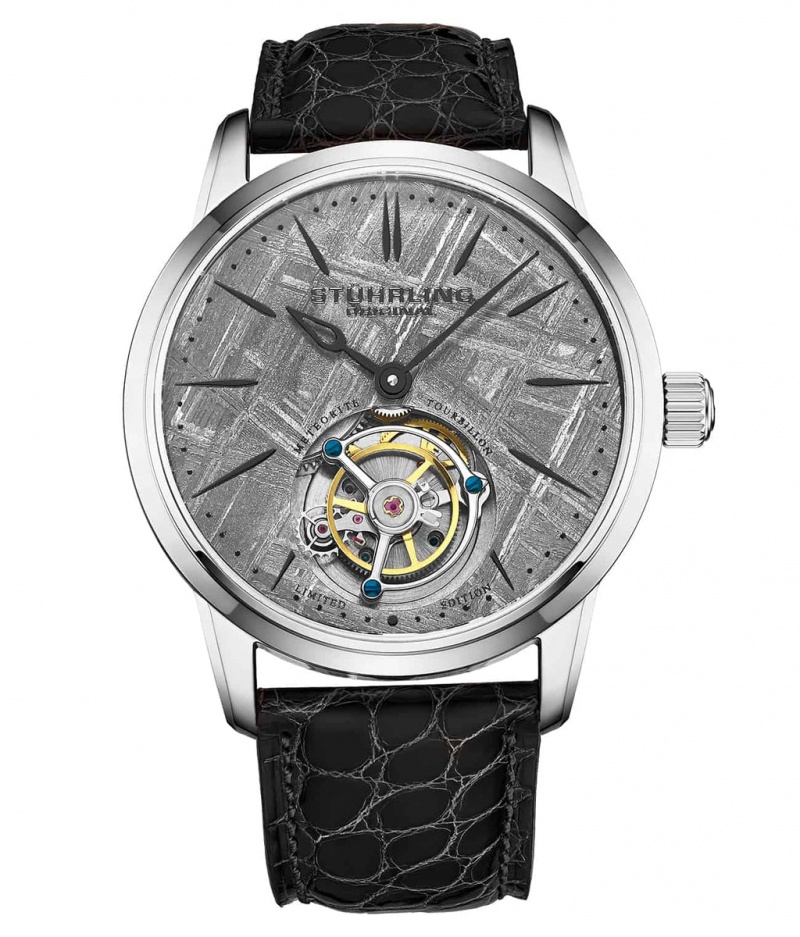 Tourbillon Stuhrling Barringer 973 40mm Hombre Gris Plateadas | 5762TGABY