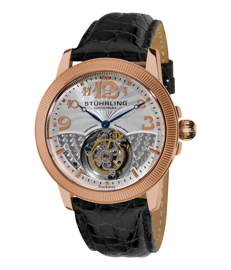 Tourbillon Stuhrling Destiny 350 Hand-wind 45mm Hombre Plateadas | 3286HEYTZ