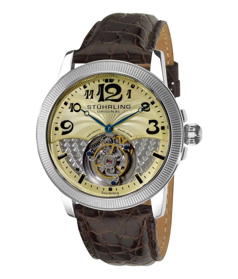 Tourbillon Stuhrling Destiny 350 Hand-wind 45mm Hombre Plateadas | 3286HEYTZ