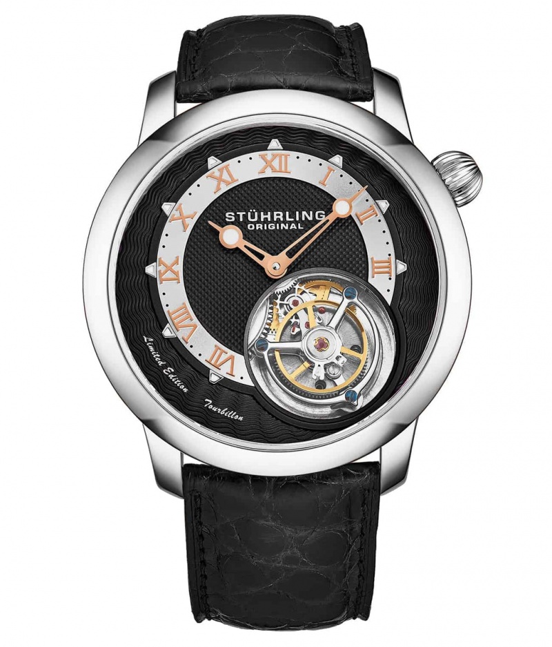 Tourbillon Stuhrling Eclispe 390 43mm Limited Edition Hombre Negras | 2904COZJY