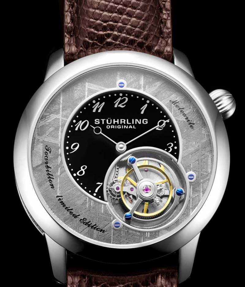 Tourbillon Stuhrling Meteorite 880 Hand-wind 43mm Hombre Gris Plateadas | 6895YPZVA