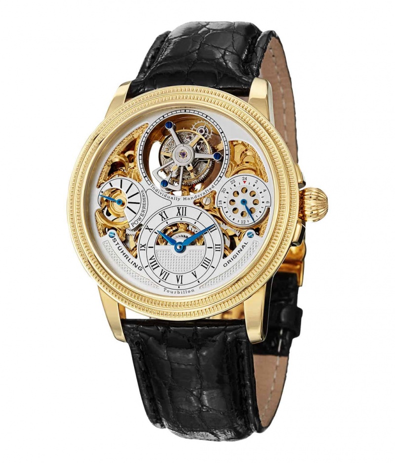 Tourbillon Stuhrling Saturnalia 213T Hand-wind 45mm Hombre Plateadas Plateadas | 4315ODFWZ