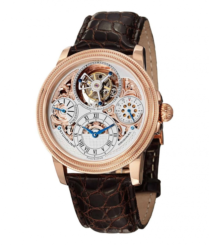 Tourbillon Stuhrling Saturnalia 213T Hand-wind 45mm Hombre Plateadas Plateadas | 4315ODFWZ