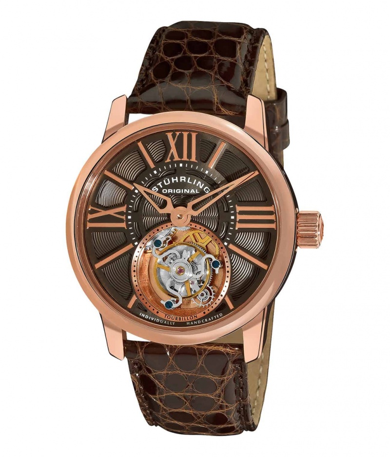 Tourbillon Stuhrling Viceroy 296D Hand-wind 42mm Hombre Plateadas Plateadas | 0935KIHVE