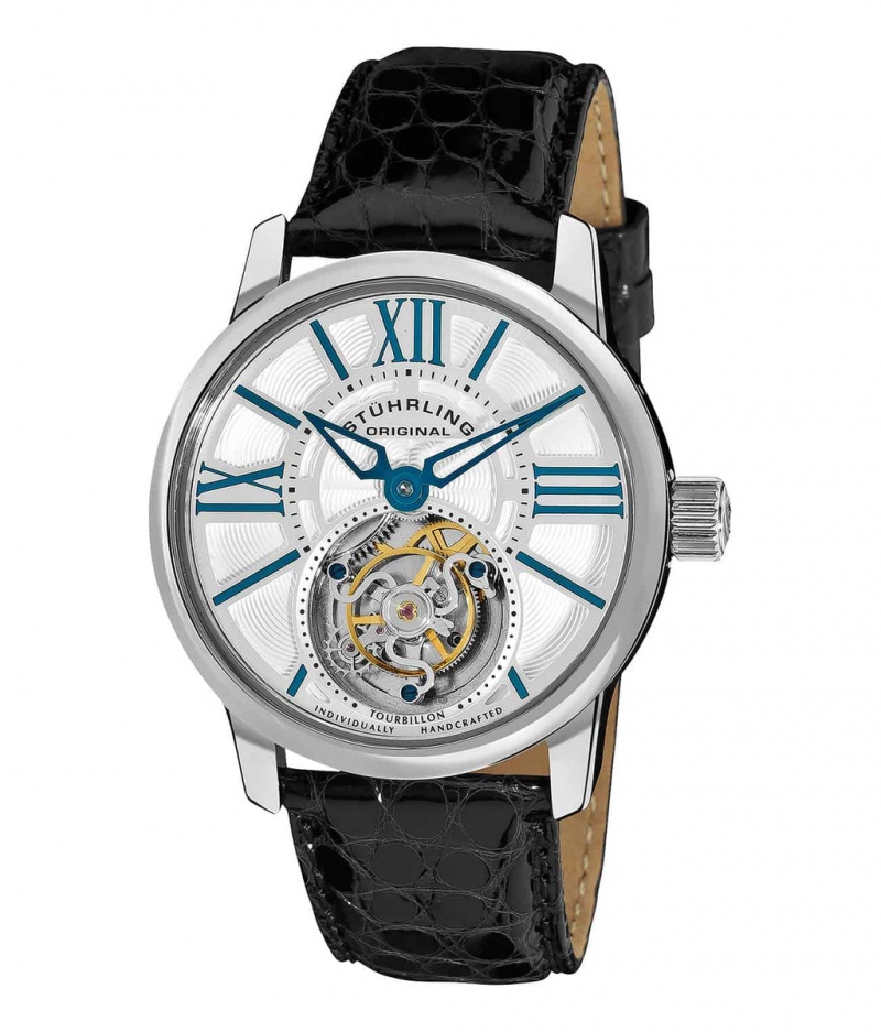 Tourbillon Stuhrling Viceroy 296D Hand-wind 42mm Hombre Plateadas Plateadas | 0935KIHVE